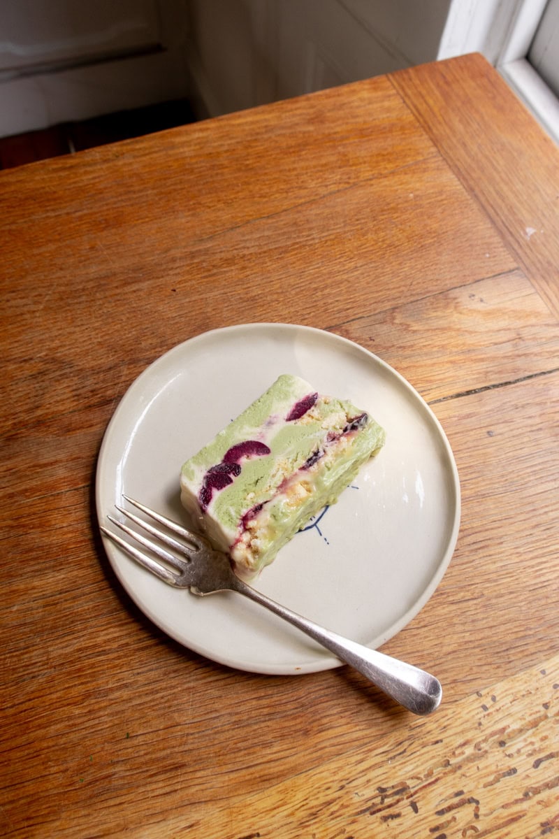 Roasted Cherry, Cardamom & Pistachio Semifreddo - Georgie Mullen