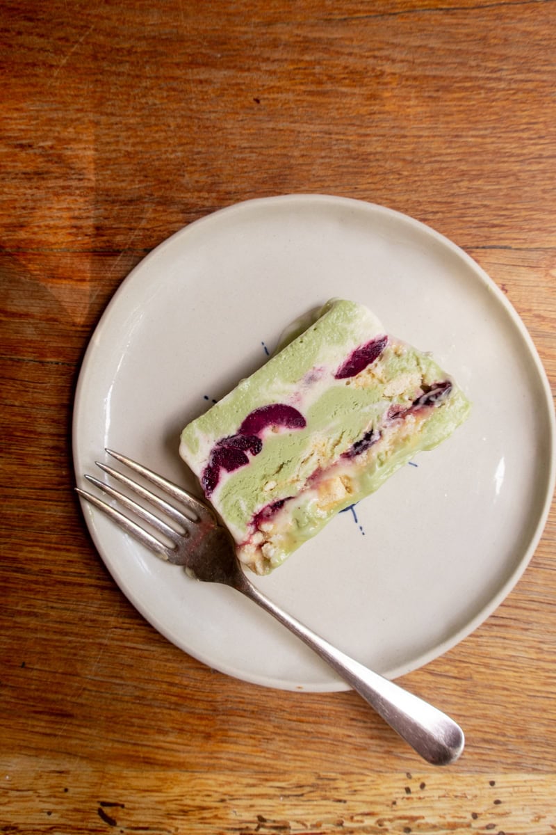 Roasted Cherry, Cardamom & Pistachio Semifreddo - Georgie Mullen